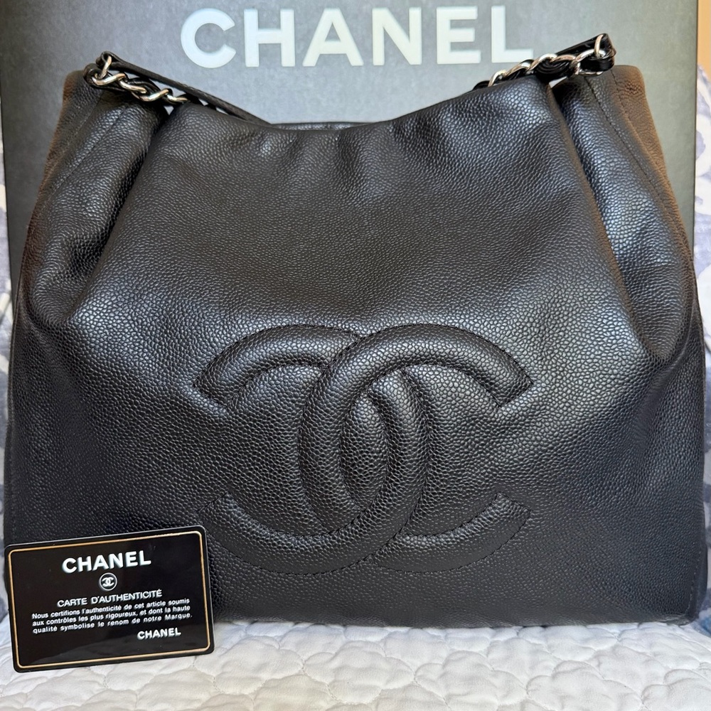 Chanel Pleated Timeless Chain Tote